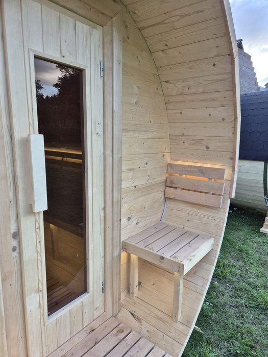 Sauna drewniana Beczka 300cm dostępna od ręki