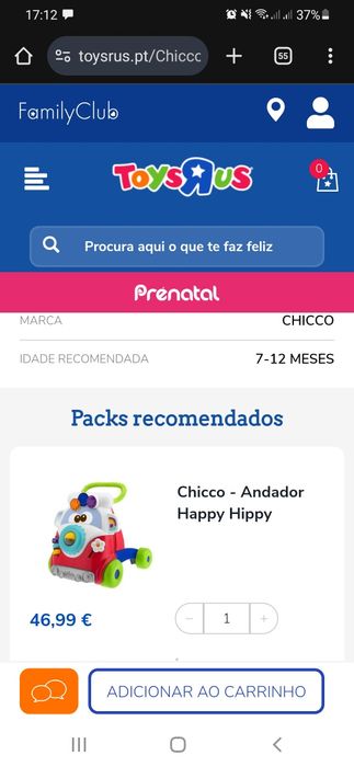 Andarilho chicco bebé