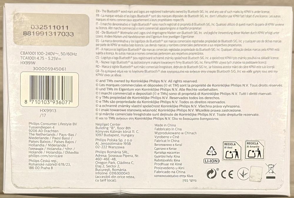 Escova de dentes elétrica Philips Diamond Clean 9000 (branco)- nova, 3 anos de garantia