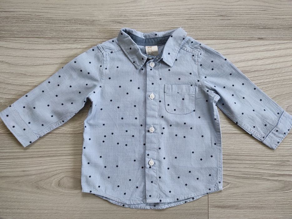 Niebieska koszula w gwiazdki H&M 68