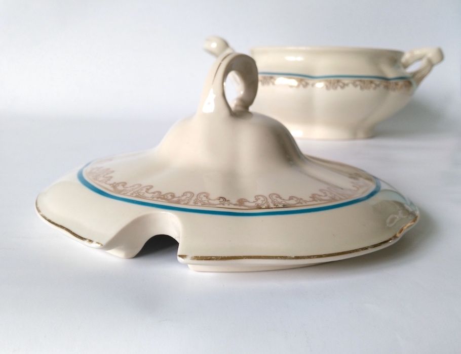 Waza teryna ecru Chodzież baśniowa złocona turkusowy cudna