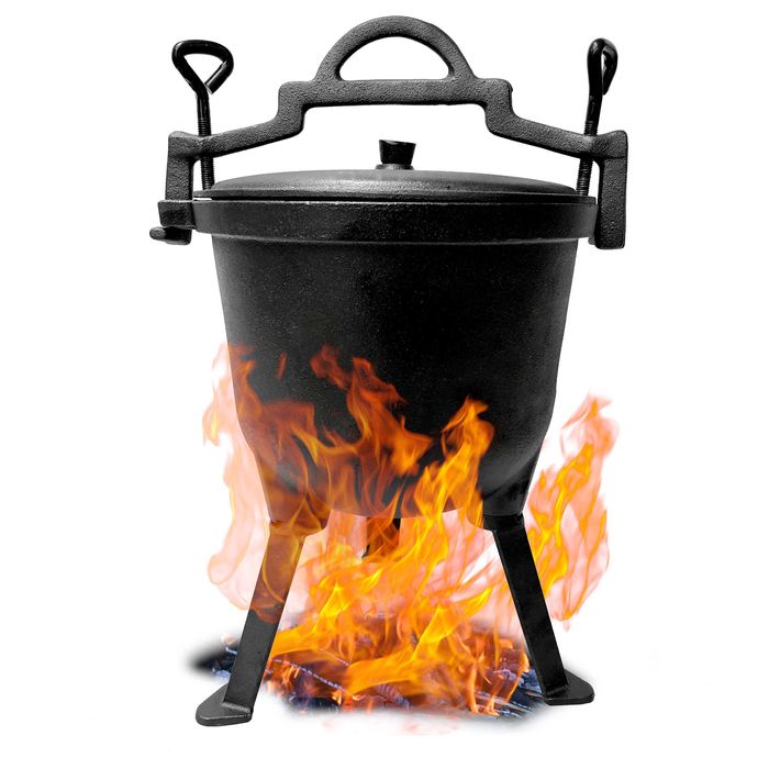 Kociołek myśliwski żeliwny Emaliowany 15L garnek ognisko grill