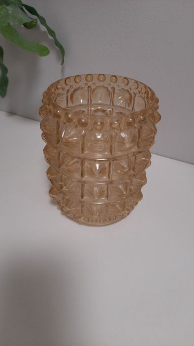 Klosz szklany do lampy vintage, PRL