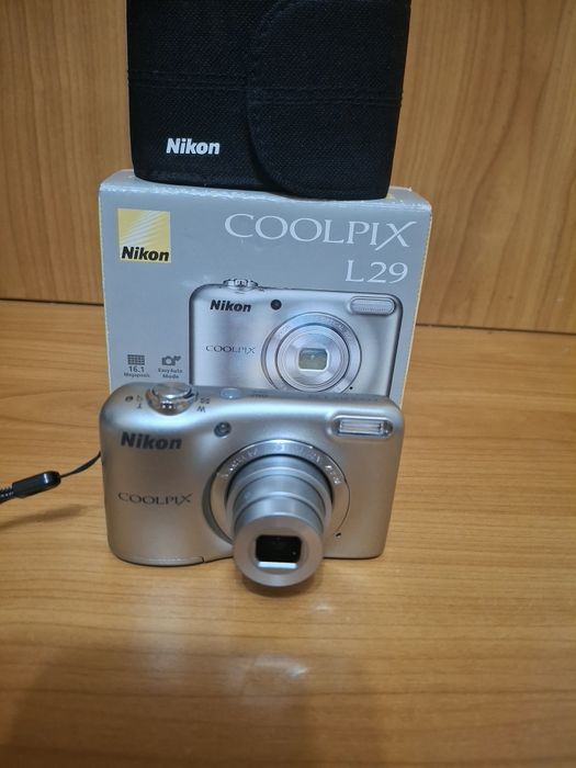 Aparat Cyfrowy Nikon Coolpix L29 Srebrny  Full Set!