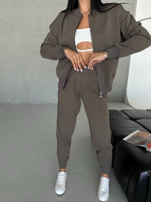 Костюм утеплений бавовна джогери + бомбер XS-XL , багато кольорів