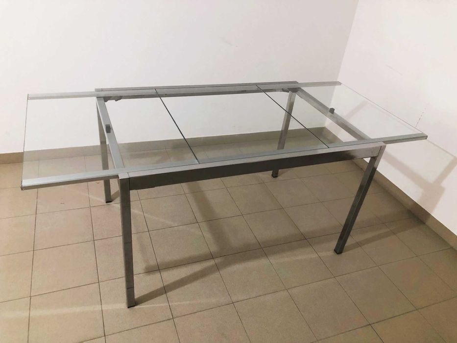 Mesa de vidro extensivel