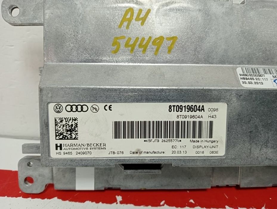 ECRÃ MULTIFUNÇÕES AUDI A4 AVANT 2013 -8T0919604A