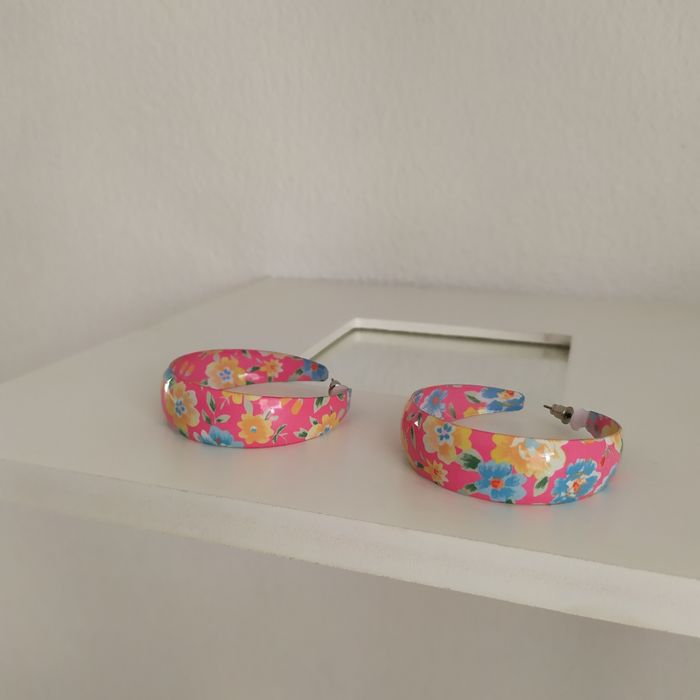 kolczyki koła w kwiaty