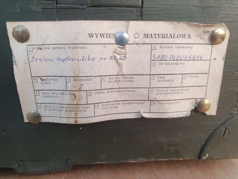 Zestaw hydrauliczny- wojskowy