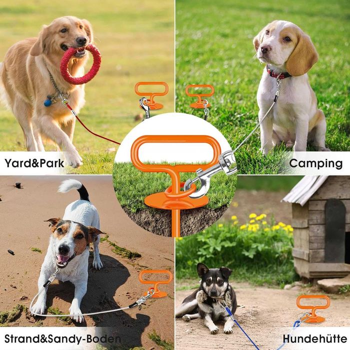 Kotwica gruntowa dla psa do ogrodu na plażę trawnik pomarańczowy 217