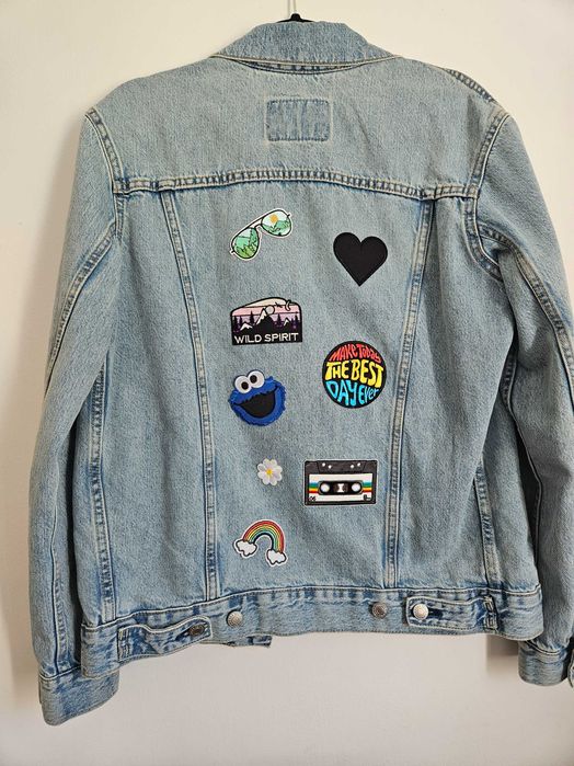 Kurtka damska jeansowa Zara naszywki