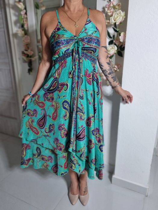 Przepiękna sukienka jedwabna, rozmiar uniwersalny