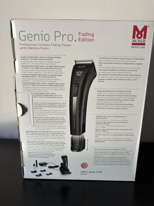 Máquina de corte profissional barbeiro Moser Genio Pro