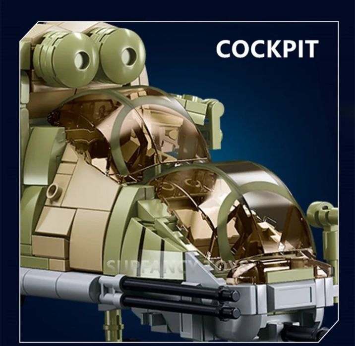 Конструктор новый боевой вертолет Mi 24 Sluban 893 шт блоков Lego