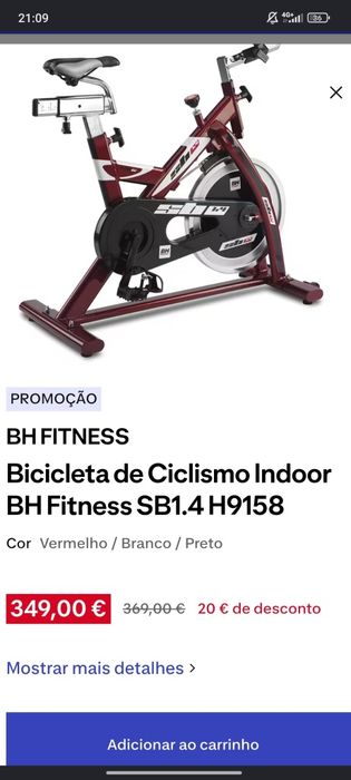 bicicleta indoor BH FITNESS SB1.4