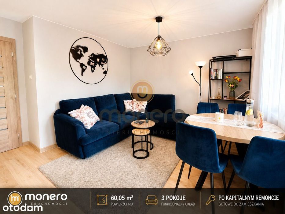 3 pokoje, 60 m², 1 piętro – ul. Czackiego