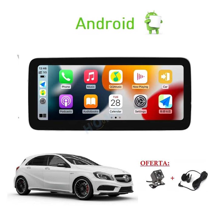 (NOVO) Rádio 2DIN Android 10.25" • Mercedes CLASSE A (W176) • [4+64GB]