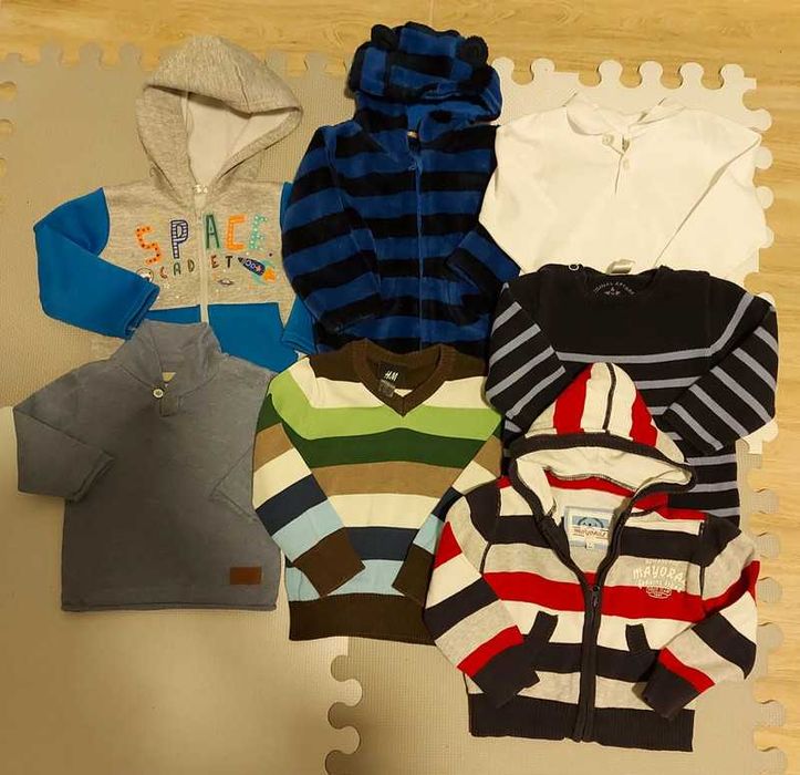 Paka zestaw 7 bluz sweterków dla chłopca Zara, H&M i inne rozm.86