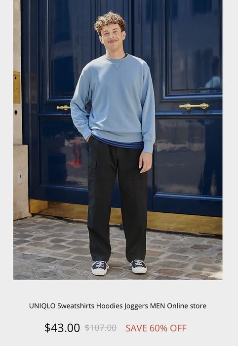 Новый свитшот Uniqlo р. S, реглан, свитер, худи