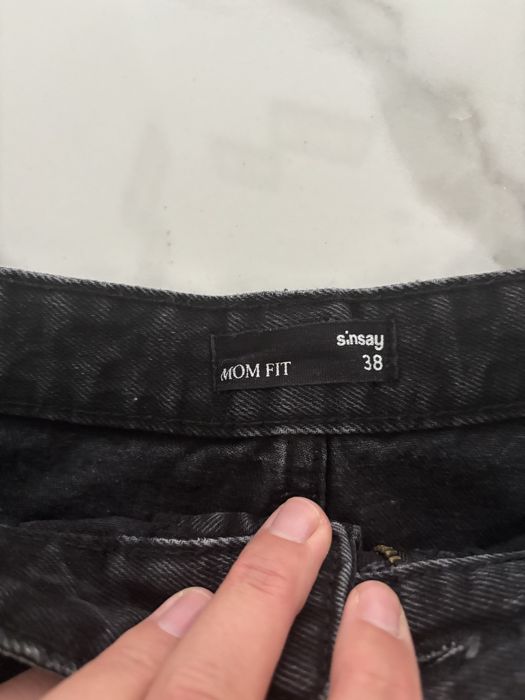 Jeansy czarne mom fit