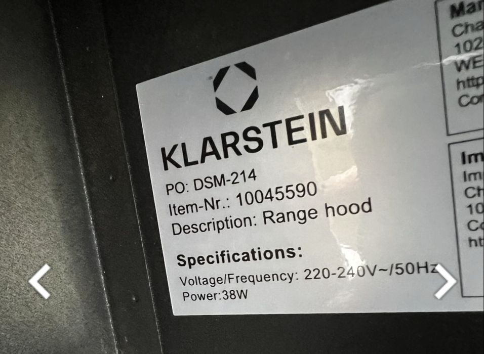 Б/у стан як нова з деякими вмятинами на решітці  2500 грн. Кухонна витяжка Contempo 60 | Klarstein