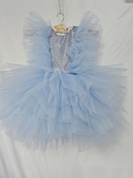 Сукня на дівчинку 5 років хмаринка небо  блакитного кольору блискуча г