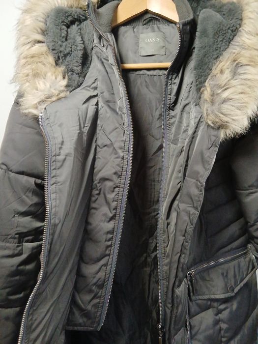 Oasis damska kurtka zimowa parka płaszcz z kapturem XS