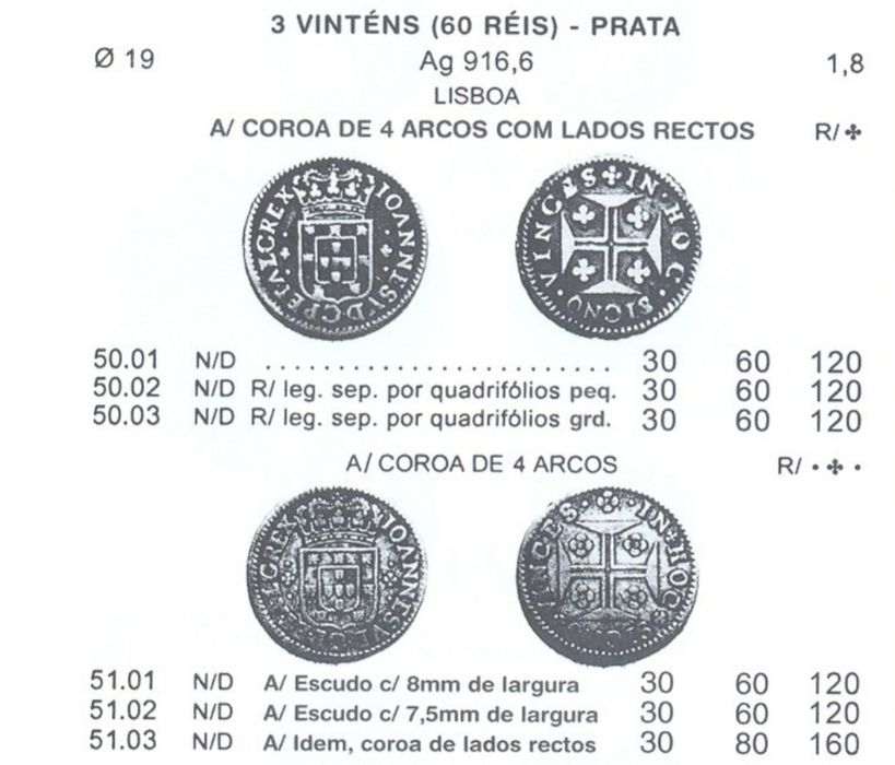 Moeda de 60 Réis de D.João V (1706–1750) em prata