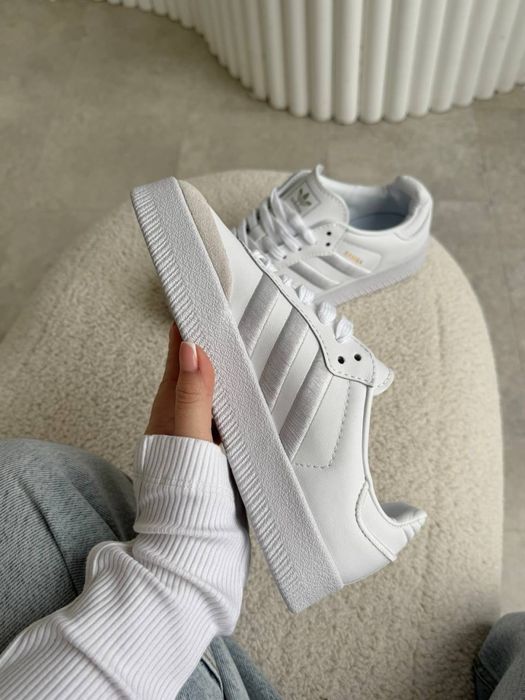Жіночі кросівки Adidas Samba White адідас самба білі