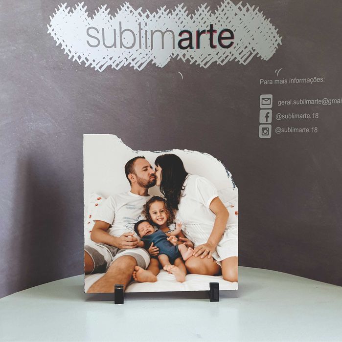 Pedra de xisto com foto impressa