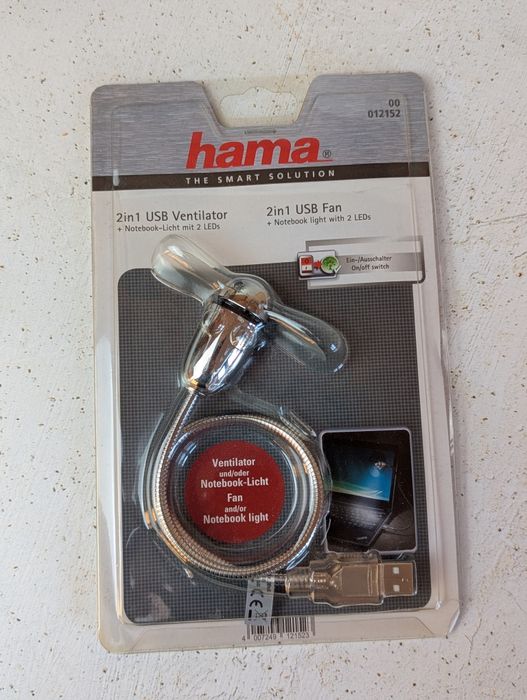 Wentylator i lampka do laptopa USB