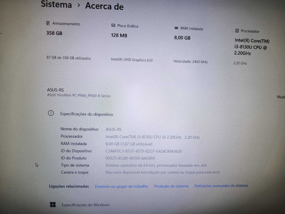 ASUS vivo Mini PC - modelo PN60 – Como novo