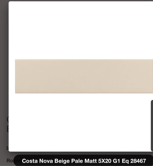 Płytki Costa Nova Beige pale matt 1m2 20x50 100szt
