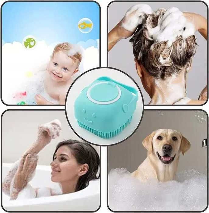 Szczotka Do Mycia Zwierząt SIlikonowa Z Dozownikiem (Promocja)