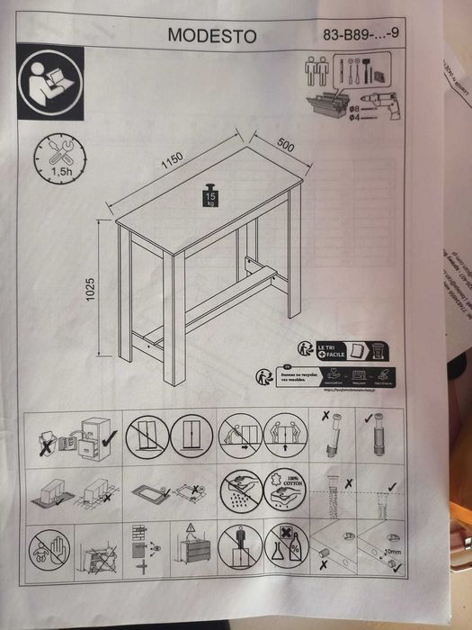 Stolik barowy nowy z brw