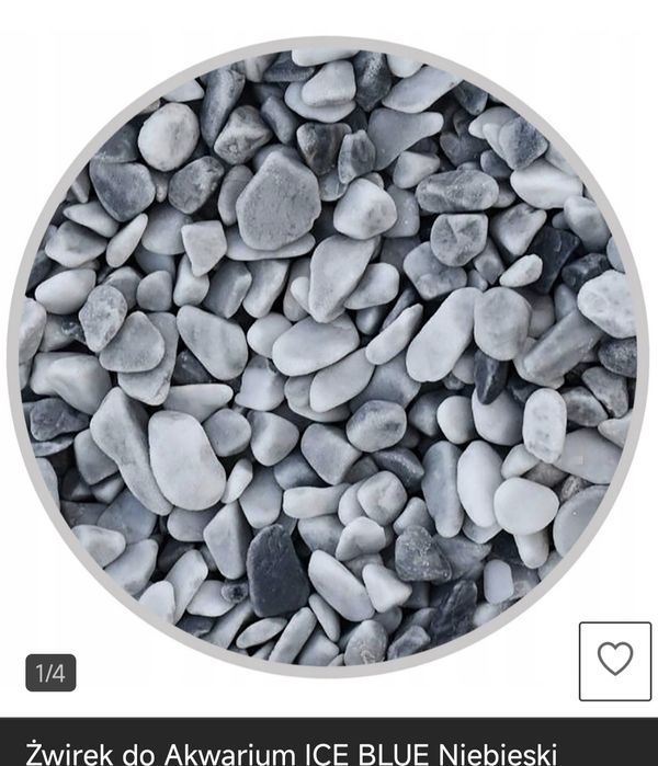 Żwir do akwarium 17kg Ice Blue naturalny