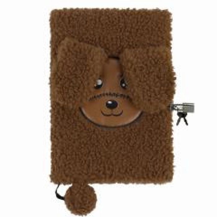Pamiętnik pluszowy z kłódką Pies DERFORM DERFORM ,164x223 mm