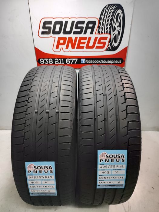 2 pneus semi novos continental 225/55R19 103V Oferta dos Portes