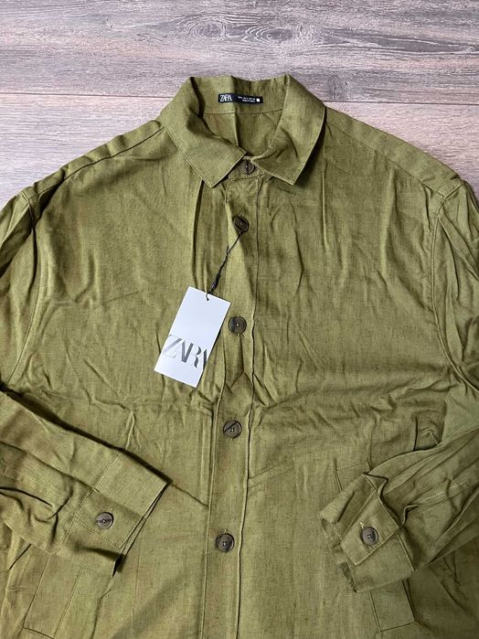 Віскозно-лляна сорочка Zara L-XL