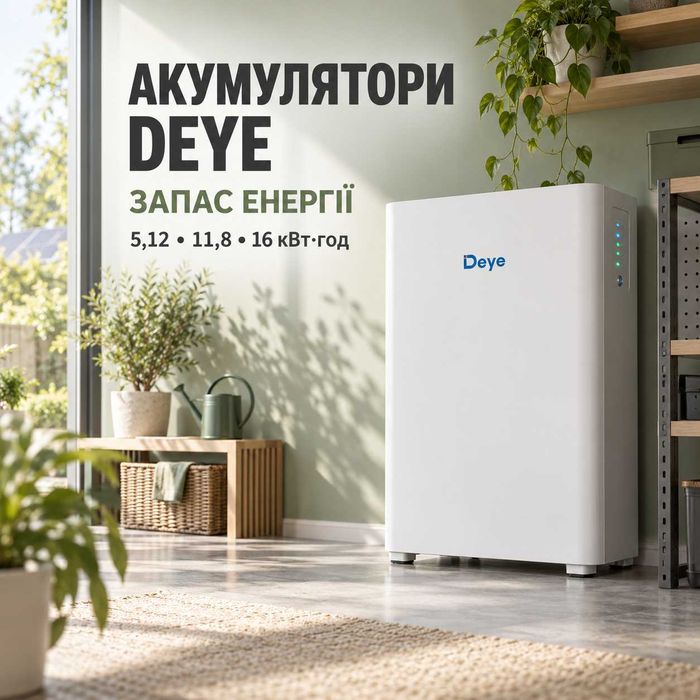 Акумулятори Deye 5,12 / 11,8 / 16 кВт·год LiFePO4