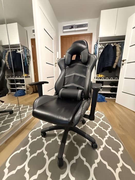 Fotel Gamingowy,krzesło Silver Monkey SMG-400 czarno-szary, nieużywany