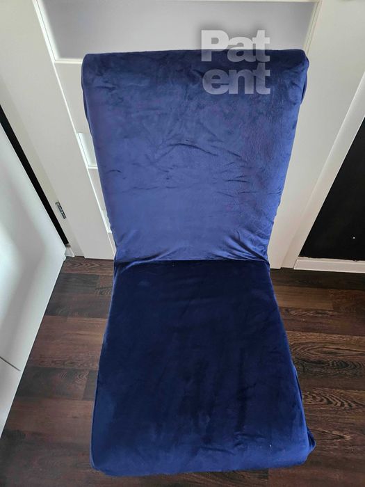 Welurowe pokrowce na krzesła 4 sztuki miękkie granatowe