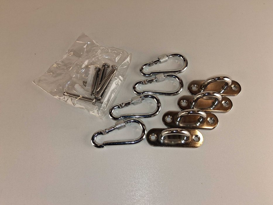 B081 Zestaw Mocowań Karabińczyki Uchwyty Haki Śruby Montażowe 4 Sztuki