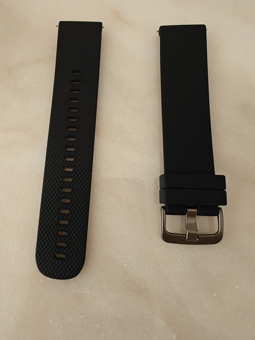 Bracelete Relógio 22mm Silicone / Borracha Preta (Quick Release)