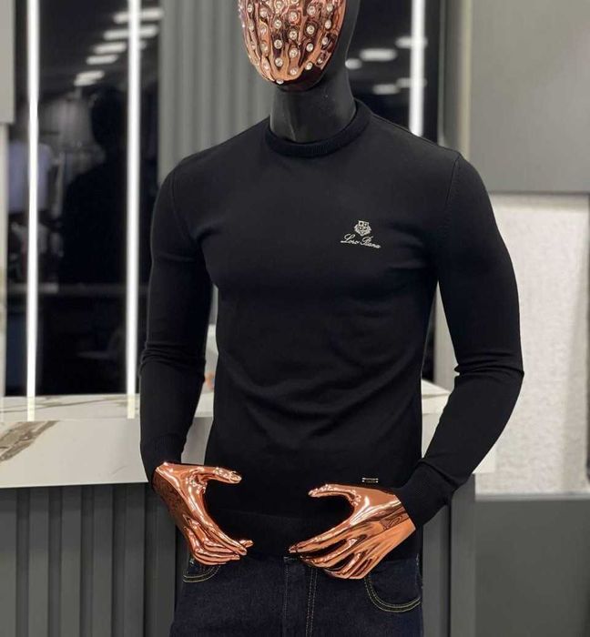 Джемпер Loro Piana чорний, тонкий чоловічий светр (S-XXL)