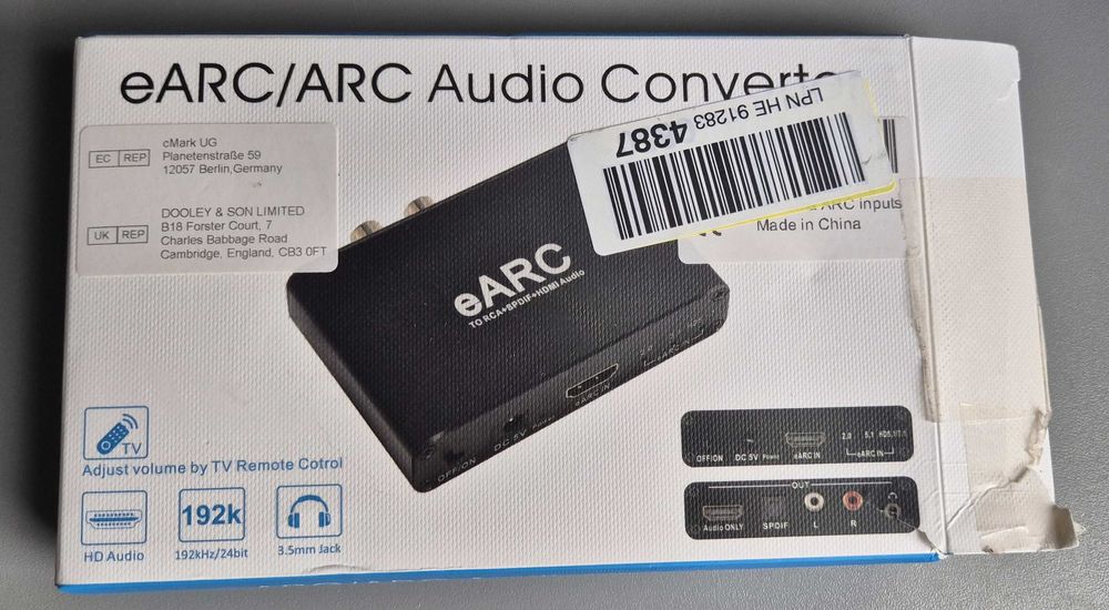 H.May Konwerter audio HDMI eARC ARC 24 bit/192 kHz Audio Sampling Rate