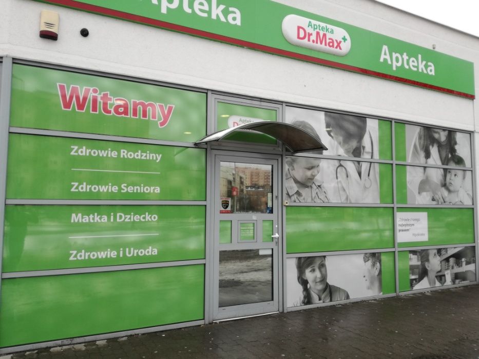 Oklejanie witryn szyb Folia mrożona, przyciemniająca, reklamy Poznań
