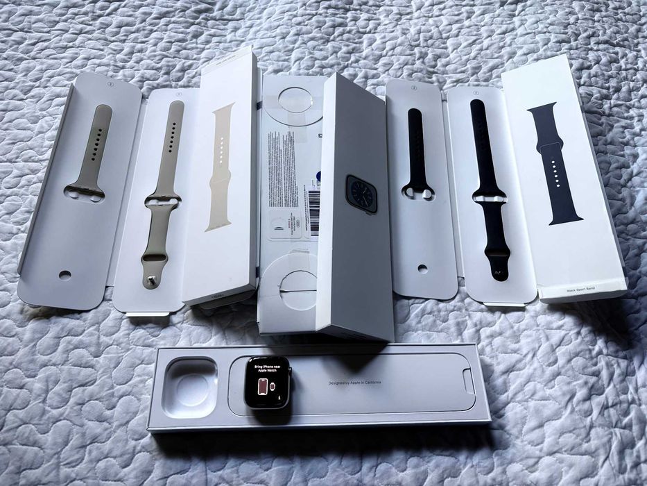 NIEUŻYWANY Apple Watch 8 45mm stalowy srebrny cellular BATERIA 100%