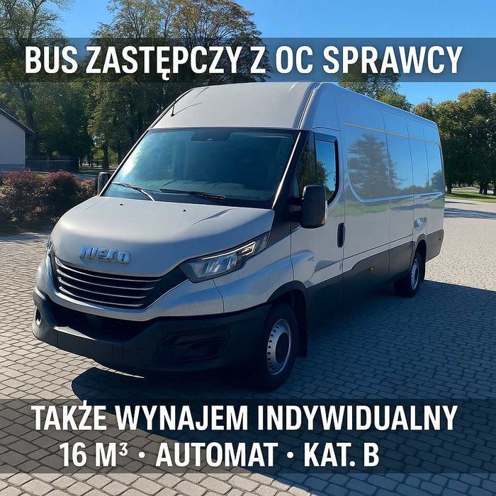 Wynajem BUS Iveco Daily Furgon | Kat. B | OC sprawcy Wypożyczalnia BUS