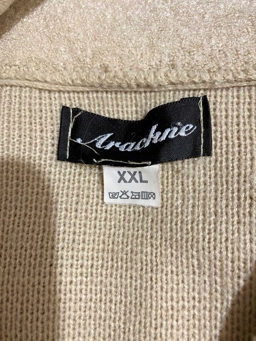 długi sweter rozpinany kardigan PRL lata 80 po babci beż luźny oversiz